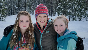 Diana Buist and family in the snow