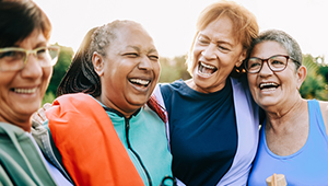 Multiracial women enjoying working out together outside